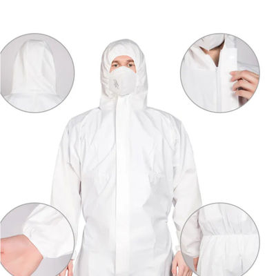 良い価格 微小孔のある60GSM使い捨て可能な保護つなぎ服のポリプロピレン ボディ スーツは抵抗力があるはねかける オンライン
