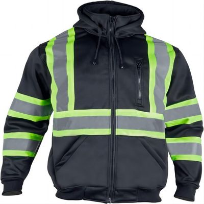 購入 パーカーANSIが付いている100%のポリエステル安全反射ジャケットの冬の反射Workwear オンライン製造
