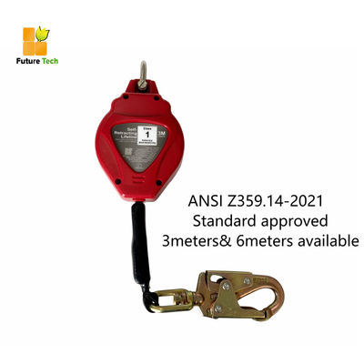 買う ANSI Z359.14-2021 認証された引き下げ可能な落下阻害器 16KN 静的強度と 3-6 メートル長さの落下阻害システム オンライン製造
