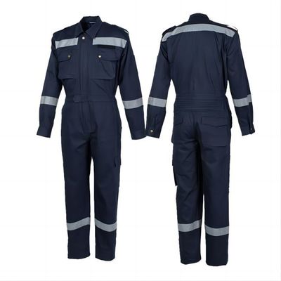 良い価格 個人的な保護のための快適な100%の綿の安全つなぎ服のスーツの前に縮められた防火効力のある オンライン