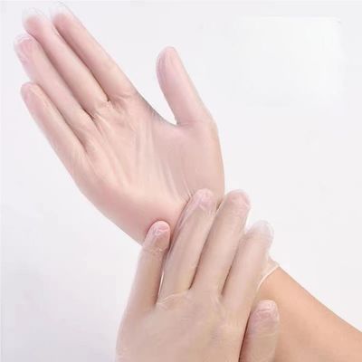 良い価格 CE EN455 認証済み 透明性のある使い捨て用 PVC 手袋 安全作業用 サイズを調整できる オンライン